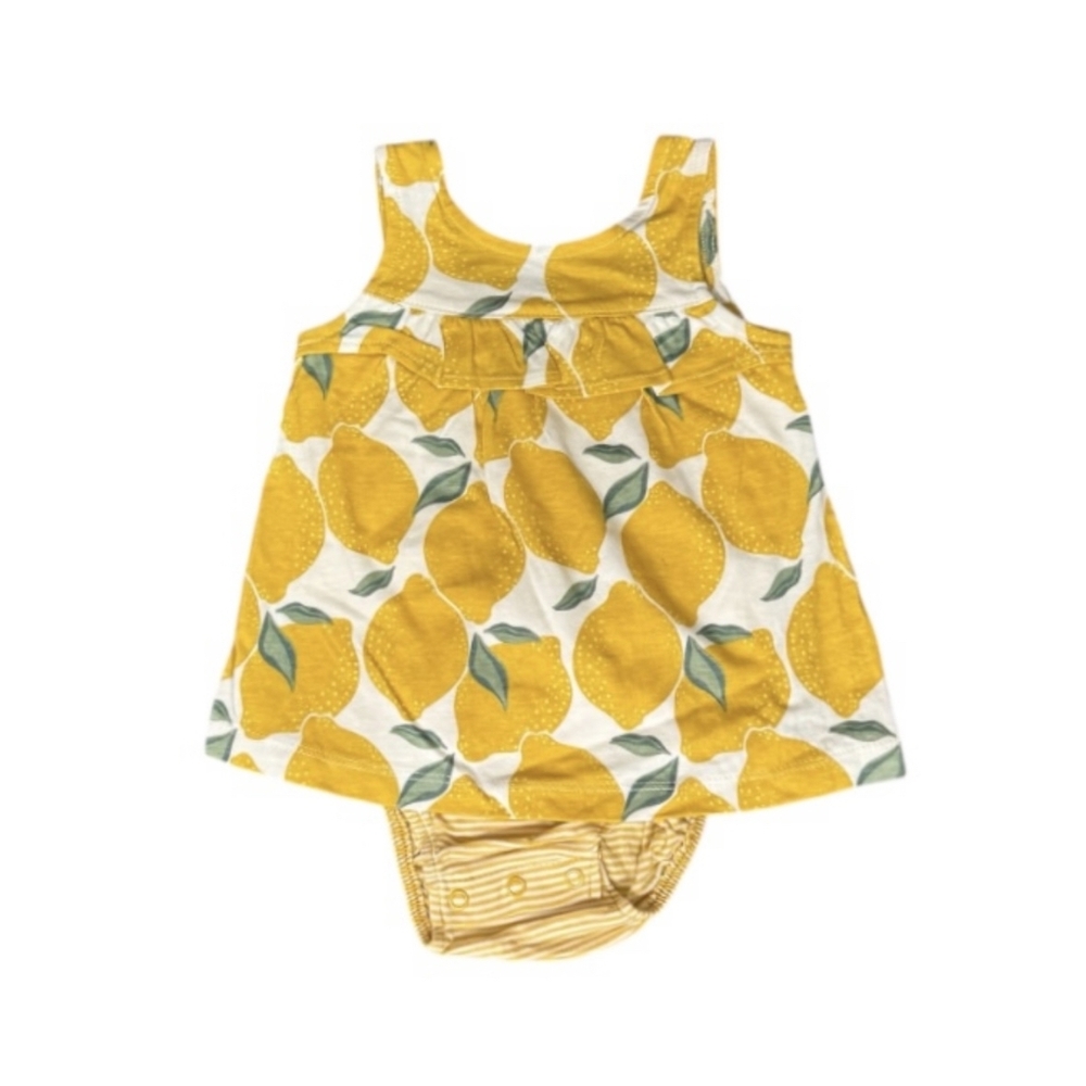 Carter's Yellow Lemon Print, Just One You,  Dress For Baby  Size 9m